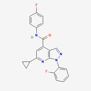 6-cyclopropyl-1-(2-fluorophenyl)-N-(4-fluorophenyl)-1H-pyrazolo[3,4-b]pyridine-4-carboxamide