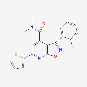 3-(2-fluorophenyl)-N,N-dimethyl-6-(thiophen-2-yl)[1,2]oxazolo[5,4-b]pyridine-4-carboxamide