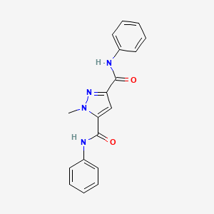 molecular formula C18H16N4O2 B10913655 1-methyl-N,N'-diphenyl-1H-pyrazole-3,5-dicarboxamide 