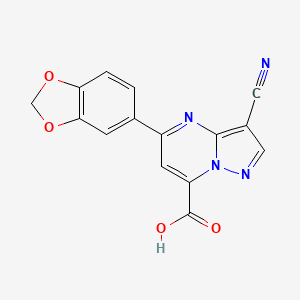 5-(1,3-Benzodioxol-5-yl)-3-cyanopyrazolo[1,5-a]pyrimidine-7-carboxylic acid