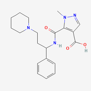 molecular formula C20H26N4O3 B10913670 1-methyl-5-{[1-phenyl-3-(piperidin-1-yl)propyl]carbamoyl}-1H-pyrazole-4-carboxylic acid 