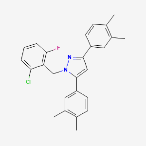 molecular formula C26H24ClFN2 B10913678 1-(2-chloro-6-fluorobenzyl)-3,5-bis(3,4-dimethylphenyl)-1H-pyrazole 