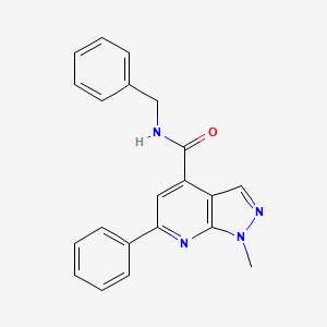 molecular formula C21H18N4O B10913729 N-benzyl-1-methyl-6-phenyl-1H-pyrazolo[3,4-b]pyridine-4-carboxamide 