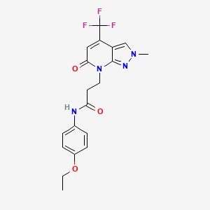 molecular formula C19H19F3N4O3 B10913734 N-(4-ethoxyphenyl)-3-[2-methyl-6-oxo-4-(trifluoromethyl)-2,6-dihydro-7H-pyrazolo[3,4-b]pyridin-7-yl]propanamide 