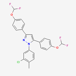 molecular formula C24H17ClF4N2O2 B10913738 1-(3-chloro-4-methylphenyl)-3,5-bis[4-(difluoromethoxy)phenyl]-1H-pyrazole 