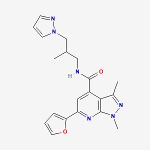 6-(furan-2-yl)-1,3-dimethyl-N-[2-methyl-3-(1H-pyrazol-1-yl)propyl]-1H-pyrazolo[3,4-b]pyridine-4-carboxamide