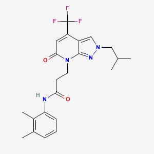 molecular formula C22H25F3N4O2 B10913759 N-(2,3-dimethylphenyl)-3-[2-(2-methylpropyl)-6-oxo-4-(trifluoromethyl)-2,6-dihydro-7H-pyrazolo[3,4-b]pyridin-7-yl]propanamide 