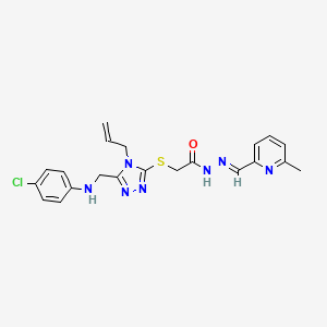 2-{[5-{[(4-chlorophenyl)amino]methyl}-4-(prop-2-en-1-yl)-4H-1,2,4-triazol-3-yl]sulfanyl}-N'-[(E)-(6-methylpyridin-2-yl)methylidene]acetohydrazide