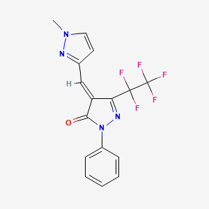 (4E)-4-[(1-methyl-1H-pyrazol-3-yl)methylidene]-5-(pentafluoroethyl)-2-phenyl-2,4-dihydro-3H-pyrazol-3-one