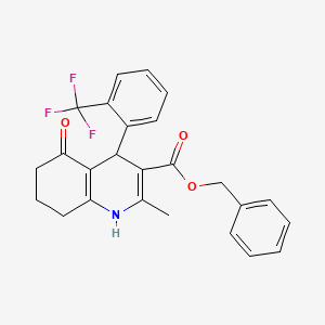 Benzyl 2-methyl-5-oxo-4-[2-(trifluoromethyl)phenyl]-1,4,5,6,7,8-hexahydroquinoline-3-carboxylate