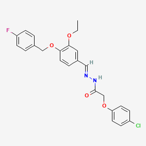 2-(4-chlorophenoxy)-N'-[(E)-{3-ethoxy-4-[(4-fluorobenzyl)oxy]phenyl}methylidene]acetohydrazide