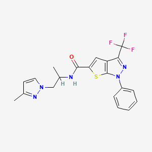 N-[1-(3-methyl-1H-pyrazol-1-yl)propan-2-yl]-1-phenyl-3-(trifluoromethyl)-1H-thieno[2,3-c]pyrazole-5-carboxamide