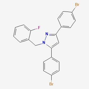 molecular formula C22H15Br2FN2 B10913807 3,5-bis(4-bromophenyl)-1-(2-fluorobenzyl)-1H-pyrazole 