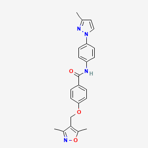 4-[(3,5-dimethyl-1,2-oxazol-4-yl)methoxy]-N-[4-(3-methyl-1H-pyrazol-1-yl)phenyl]benzamide