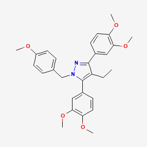 3,5-bis(3,4-dimethoxyphenyl)-4-ethyl-1-(4-methoxybenzyl)-1H-pyrazole