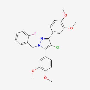 4-chloro-3,5-bis(3,4-dimethoxyphenyl)-1-(2-fluorobenzyl)-1H-pyrazole