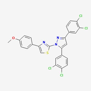 molecular formula C25H15Cl4N3OS B10913874 2-[3,5-bis(3,4-dichlorophenyl)-1H-pyrazol-1-yl]-4-(4-methoxyphenyl)-1,3-thiazole 