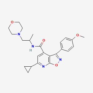 molecular formula C24H28N4O4 B10913903 6-cyclopropyl-3-(4-methoxyphenyl)-N-[1-(morpholin-4-yl)propan-2-yl][1,2]oxazolo[5,4-b]pyridine-4-carboxamide 