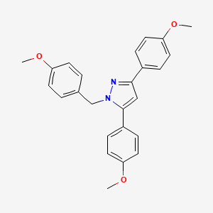 molecular formula C25H24N2O3 B10913904 1-(4-methoxybenzyl)-3,5-bis(4-methoxyphenyl)-1H-pyrazole 