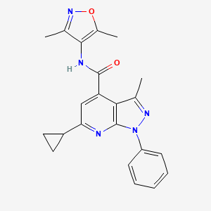 molecular formula C22H21N5O2 B10913906 6-cyclopropyl-N-(3,5-dimethyl-1,2-oxazol-4-yl)-3-methyl-1-phenyl-1H-pyrazolo[3,4-b]pyridine-4-carboxamide 