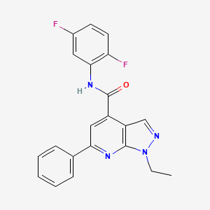 molecular formula C21H16F2N4O B10913917 N-(2,5-difluorophenyl)-1-ethyl-6-phenyl-1H-pyrazolo[3,4-b]pyridine-4-carboxamide 