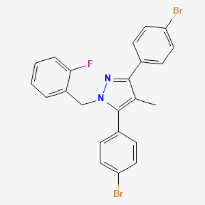 3,5-bis(4-bromophenyl)-1-(2-fluorobenzyl)-4-methyl-1H-pyrazole