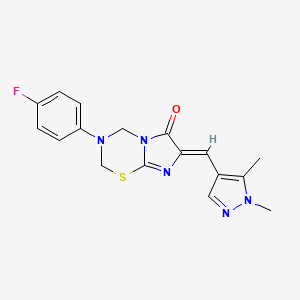 molecular formula C17H16FN5OS B10913934 (7Z)-7-[(1,5-dimethyl-1H-pyrazol-4-yl)methylidene]-3-(4-fluorophenyl)-3,4-dihydro-2H-imidazo[2,1-b][1,3,5]thiadiazin-6(7H)-one 