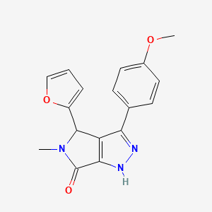 molecular formula C17H15N3O3 B10913998 4-(furan-2-yl)-3-(4-methoxyphenyl)-5-methyl-4,5-dihydropyrrolo[3,4-c]pyrazol-6(1H)-one 