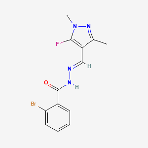 2-Bromo-N'-((5-fluoro-1,3-dimethyl-1H-pyrazol-4-yl)methylene)benzohydrazide