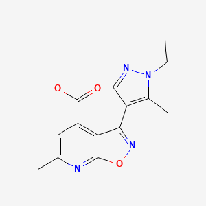 methyl 3-(1-ethyl-5-methyl-1H-pyrazol-4-yl)-6-methyl[1,2]oxazolo[5,4-b]pyridine-4-carboxylate