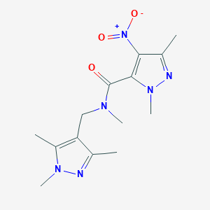 N,1,3-trimethyl-4-nitro-N-[(1,3,5-trimethyl-1H-pyrazol-4-yl)methyl]-1H-pyrazole-5-carboxamide