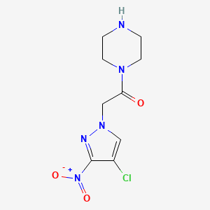 2-(4-chloro-3-nitro-1H-pyrazol-1-yl)-1-(piperazin-1-yl)ethanone