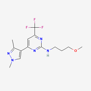 4-(1,3-dimethyl-1H-pyrazol-4-yl)-N-(3-methoxypropyl)-6-(trifluoromethyl)pyrimidin-2-amine