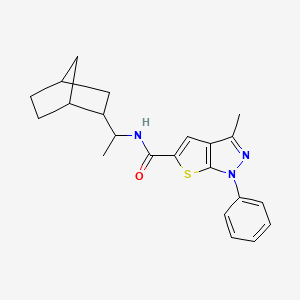 N-[1-(bicyclo[2.2.1]hept-2-yl)ethyl]-3-methyl-1-phenyl-1H-thieno[2,3-c]pyrazole-5-carboxamide