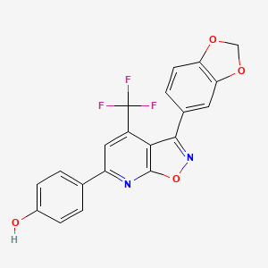 4-[3-(1,3-Benzodioxol-5-yl)-4-(trifluoromethyl)[1,2]oxazolo[5,4-b]pyridin-6-yl]phenol