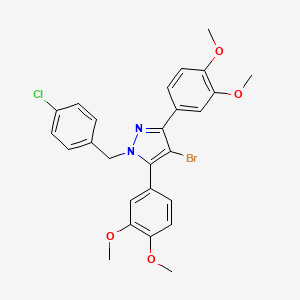 4-bromo-1-(4-chlorobenzyl)-3,5-bis(3,4-dimethoxyphenyl)-1H-pyrazole