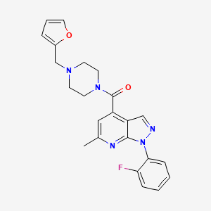 molecular formula C23H22FN5O2 B10914129 [1-(2-fluorophenyl)-6-methyl-1H-pyrazolo[3,4-b]pyridin-4-yl][4-(furan-2-ylmethyl)piperazin-1-yl]methanone 