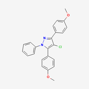 molecular formula C23H19ClN2O2 B10914134 4-chloro-3,5-bis(4-methoxyphenyl)-1-phenyl-1H-pyrazole 