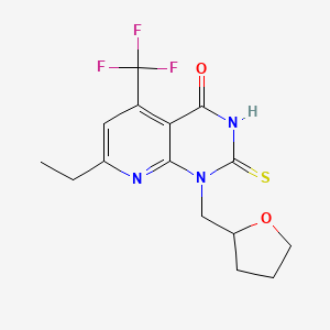 7-ethyl-2-sulfanyl-1-(tetrahydrofuran-2-ylmethyl)-5-(trifluoromethyl)pyrido[2,3-d]pyrimidin-4(1H)-one