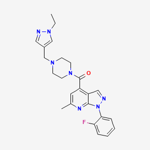 {4-[(1-ethyl-1H-pyrazol-4-yl)methyl]piperazin-1-yl}[1-(2-fluorophenyl)-6-methyl-1H-pyrazolo[3,4-b]pyridin-4-yl]methanone