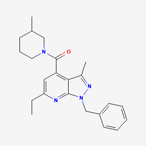 molecular formula C23H28N4O B10914158 (1-benzyl-6-ethyl-3-methyl-1H-pyrazolo[3,4-b]pyridin-4-yl)(3-methylpiperidin-1-yl)methanone 