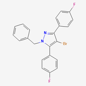 molecular formula C22H15BrF2N2 B10914159 1-benzyl-4-bromo-3,5-bis(4-fluorophenyl)-1H-pyrazole 