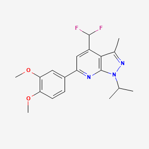 4-(difluoromethyl)-6-(3,4-dimethoxyphenyl)-3-methyl-1-(propan-2-yl)-1H-pyrazolo[3,4-b]pyridine