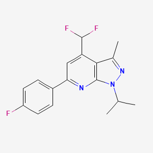 molecular formula C17H16F3N3 B10914188 4-(difluoromethyl)-6-(4-fluorophenyl)-3-methyl-1-(propan-2-yl)-1H-pyrazolo[3,4-b]pyridine 