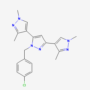 1-[(4-chlorophenyl)methyl]-3,5-bis(1,3-dimethylpyrazol-4-yl)pyrazole