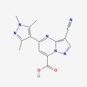 3-cyano-5-(1,3,5-trimethyl-1H-pyrazol-4-yl)pyrazolo[1,5-a]pyrimidine-7-carboxylic acid