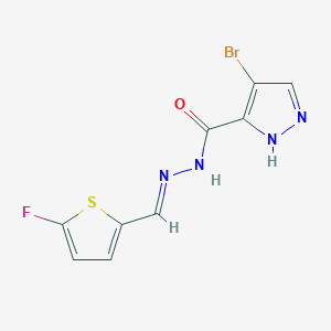 4-Bromo-N'-((5-fluorothiophen-2-yl)methylene)-1H-pyrazole-3-carbohydrazide