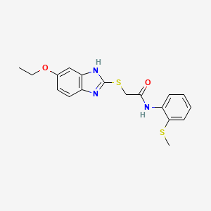 2-[(5-ethoxy-1H-benzimidazol-2-yl)sulfanyl]-N-[2-(methylsulfanyl)phenyl]acetamide