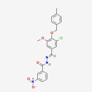 N'-[(E)-{3-chloro-5-methoxy-4-[(4-methylbenzyl)oxy]phenyl}methylidene]-3-nitrobenzohydrazide