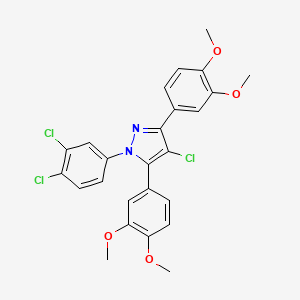 4-chloro-1-(3,4-dichlorophenyl)-3,5-bis(3,4-dimethoxyphenyl)-1H-pyrazole